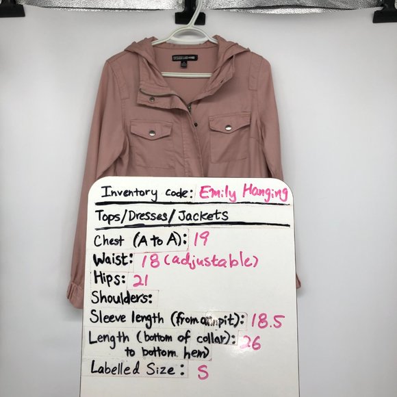 Design Lab Dusty Rose Casual Lightweight Military Safari Anorak Utility Hoodie S - Picture 15 of 16